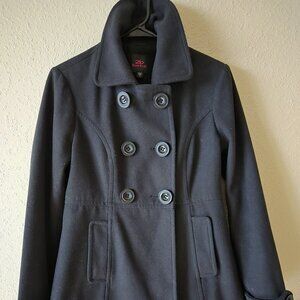 Black Stylish Double Breasted Coat- Pea Coat